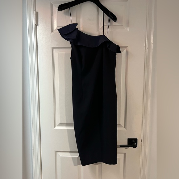 Missord 2020 Women Irregular Neck Off Shoulder Ruffles Knee length Solid Color  Backless Bodycon Dresses  FT19291